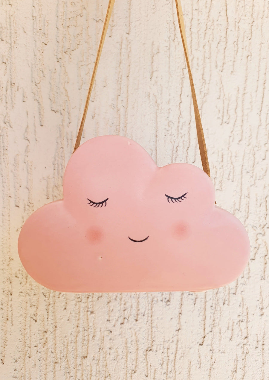 Hanging Cloud Planter - Pink - with FLORIST CHOICE Seasonal Mixed Fresh Flowers