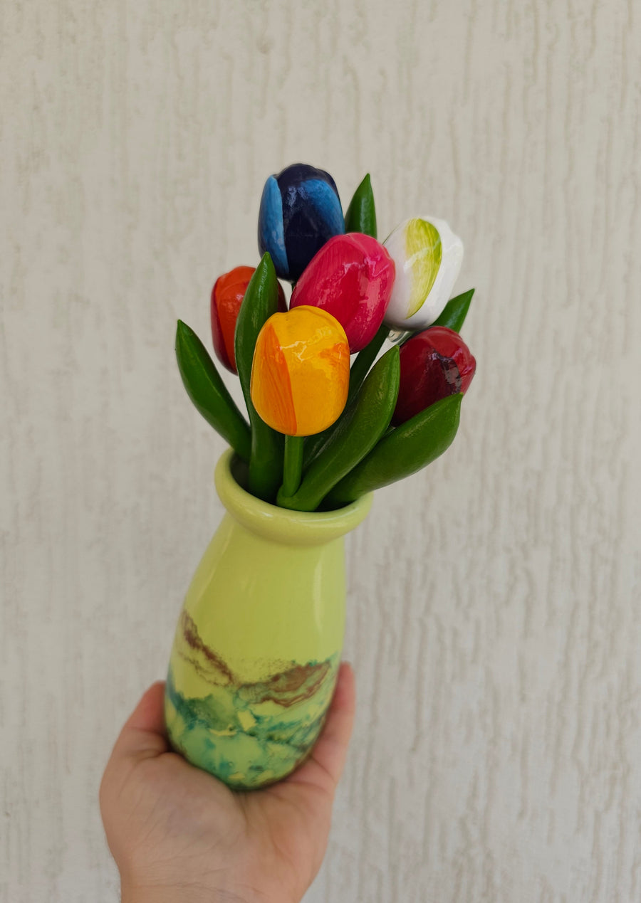 Wooden Tulip Pens - Bouquet - Mixed Colours