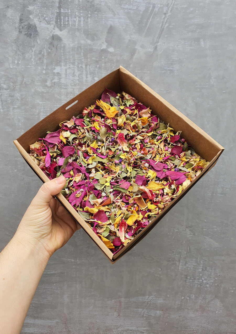 Dry Mixed Flower Confetti - Pink and Yellow Tones