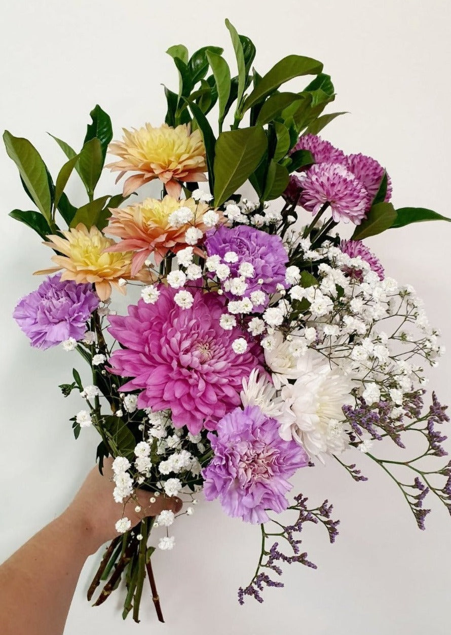 *Mothers Day* Seasonal Mixed Fresh Florals - Wrapped - PURPLE TONES