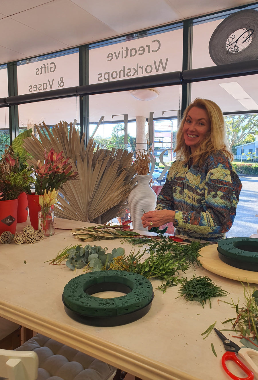 Christmas Wreath Making Workshop - FRESH FLOWERS