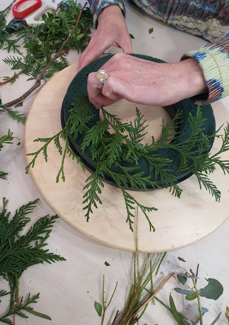 Christmas Wreath Making Workshop - FRESH FLOWERS