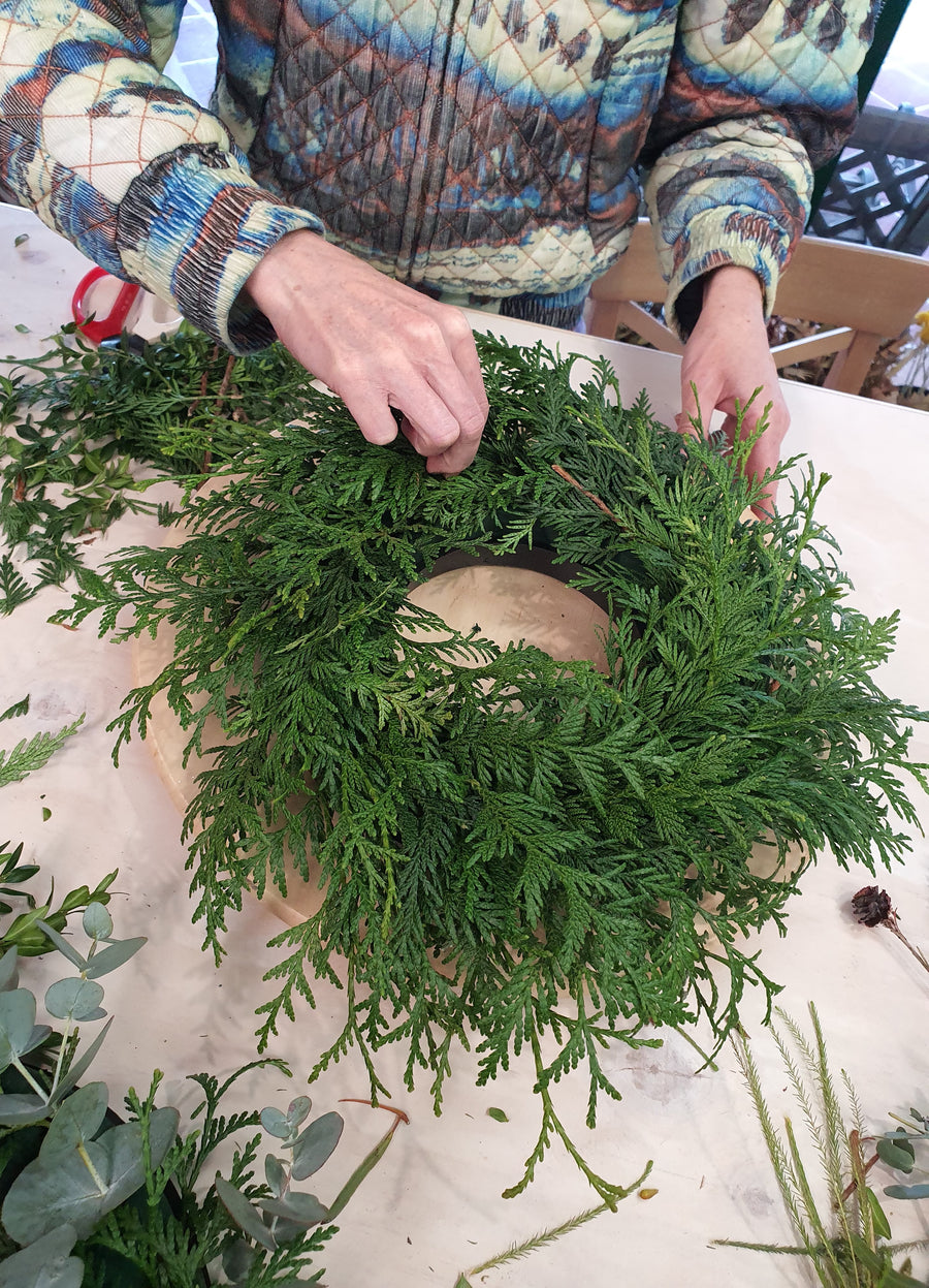 Christmas Wreath Making Workshop - FRESH FLOWERS