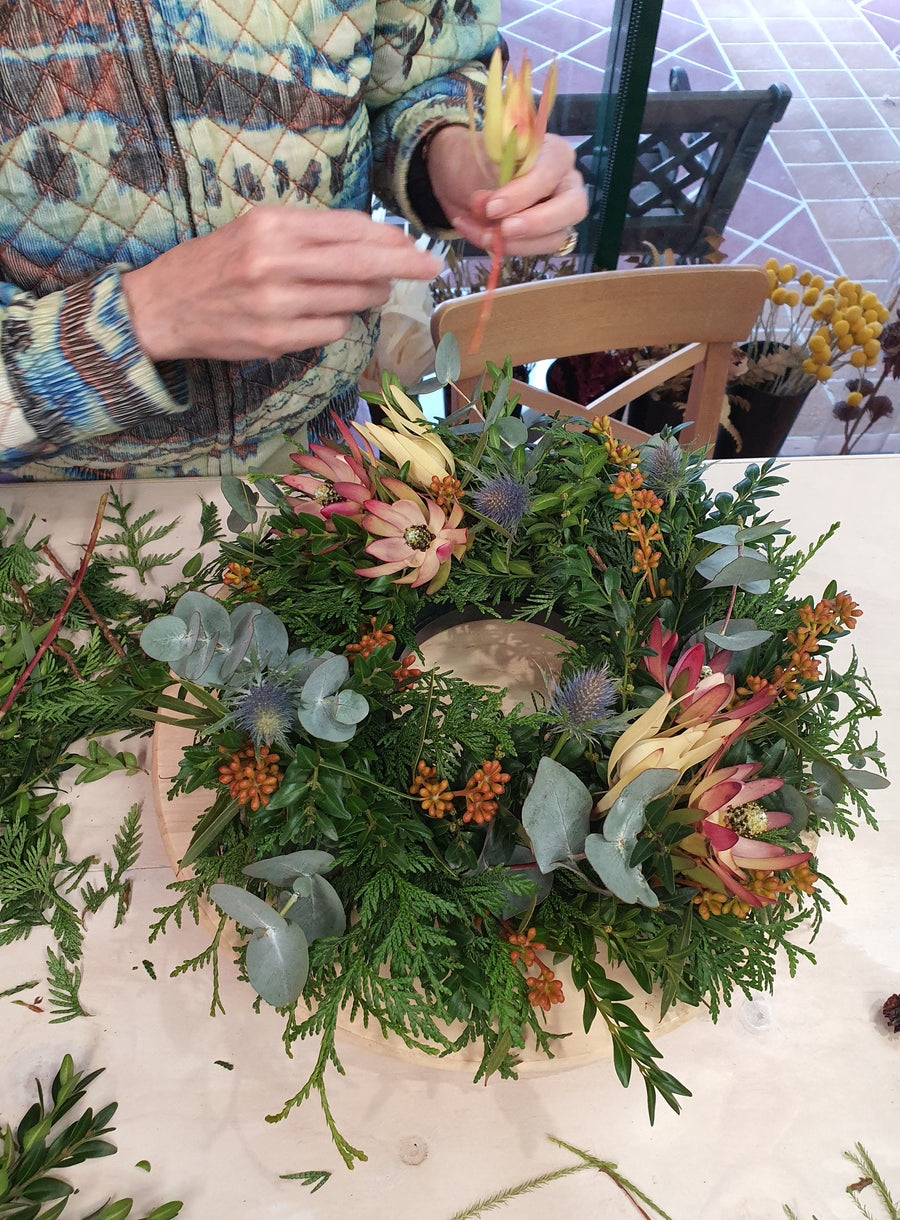 Christmas Wreath Making Workshop - FRESH FLOWERS