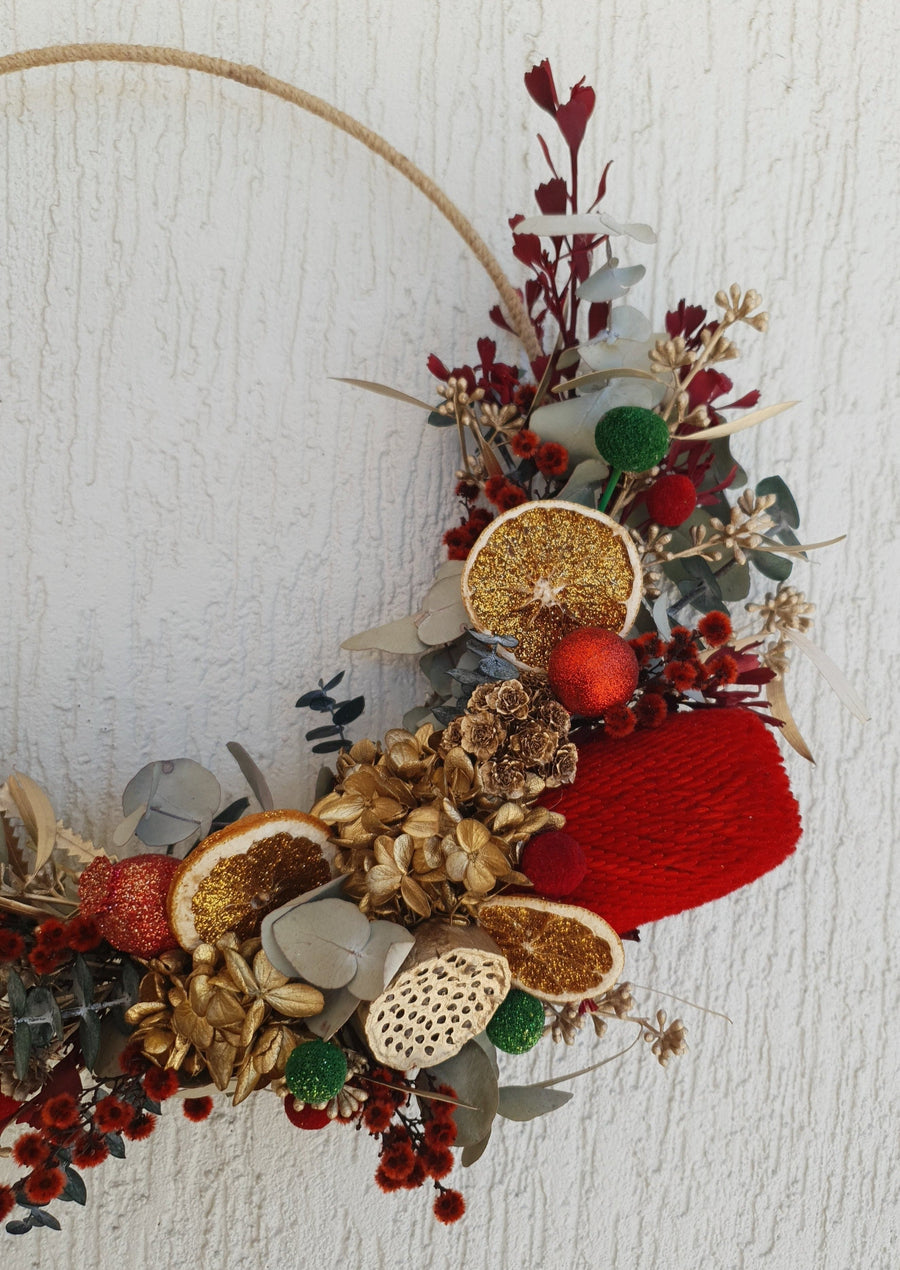 *Christmas Edition* Everlasting Floral Christmas Hoop _ Wall Hanging