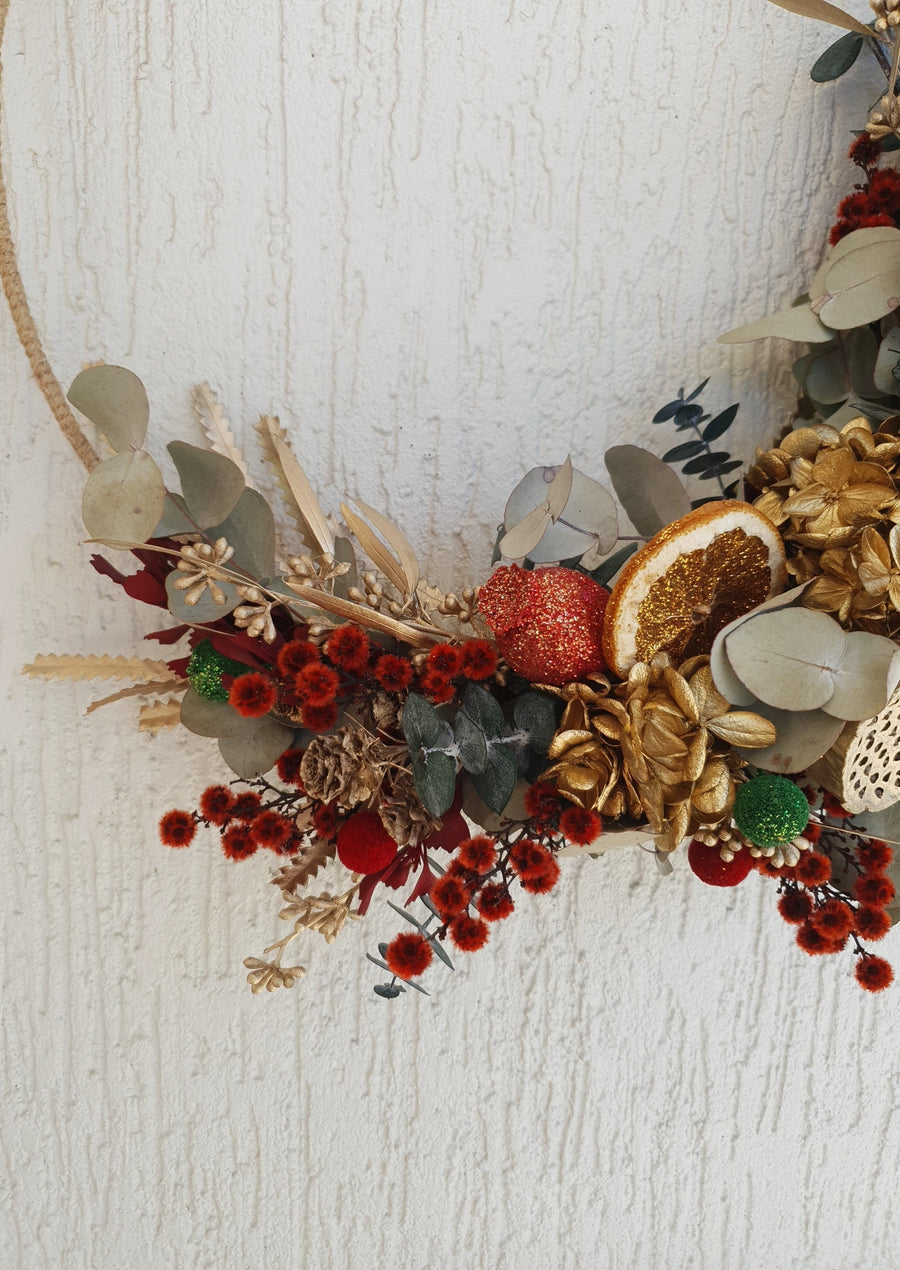 *Christmas Edition* Everlasting Floral Christmas Hoop _ Wall Hanging