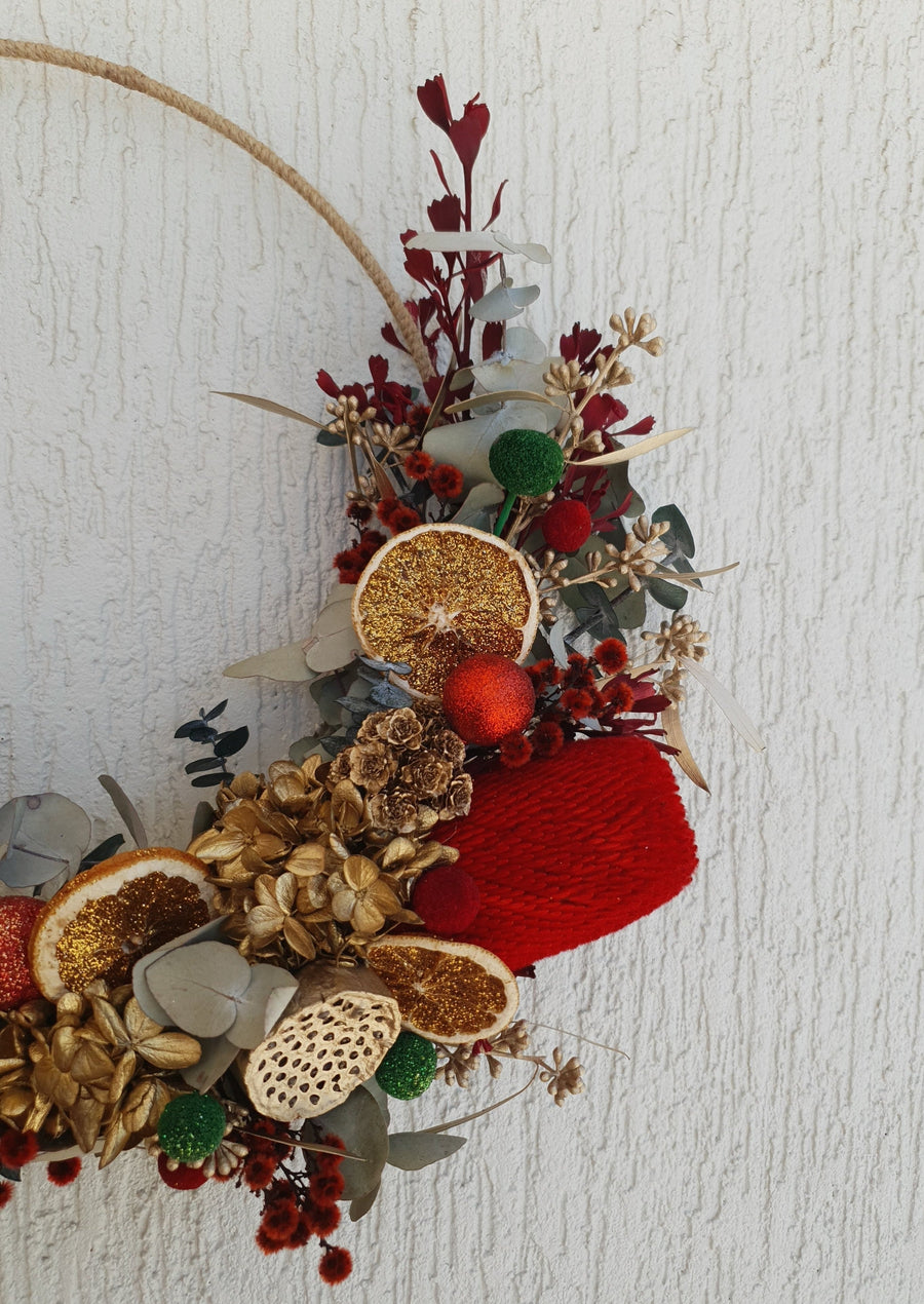 *Christmas Edition* Everlasting Floral Christmas Hoop _ Wall Hanging