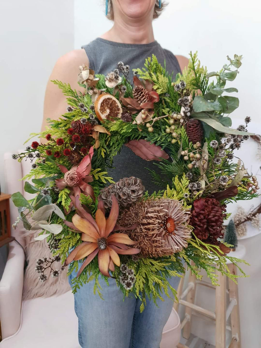 Christmas Wreath Making Workshop - FRESH FLOWERS