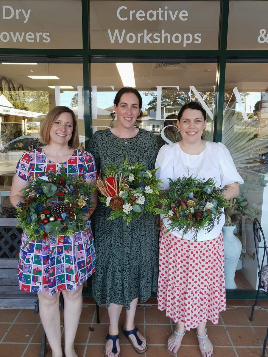 Christmas Wreath Making Workshop - FRESH FLOWERS