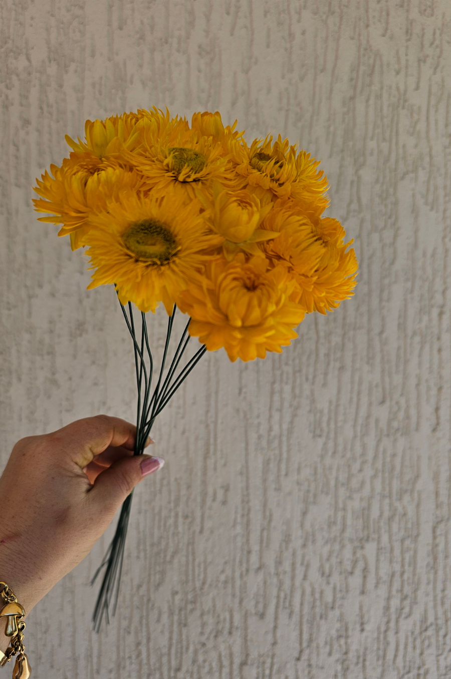 Straw Flower Bouquets - Dried - Everlasting - Yellow