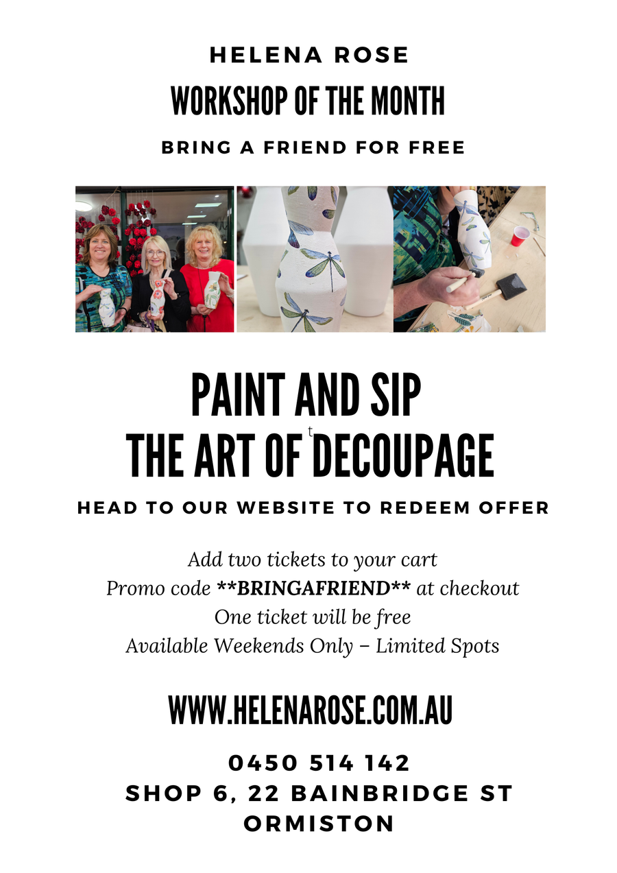 Paint and Sip - The art of Decoupage