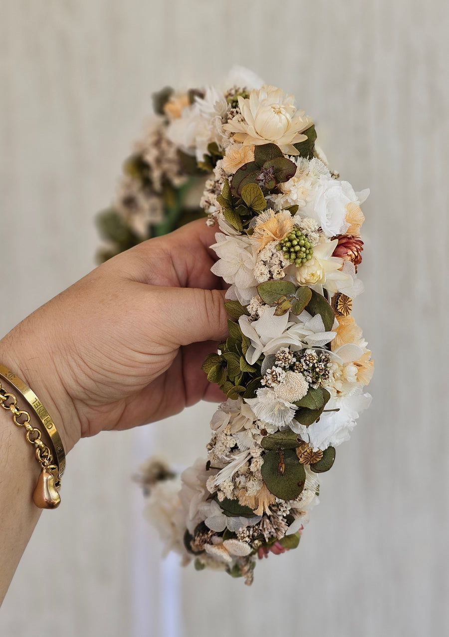 Flower Crown - Garden Wedding - Dry florals