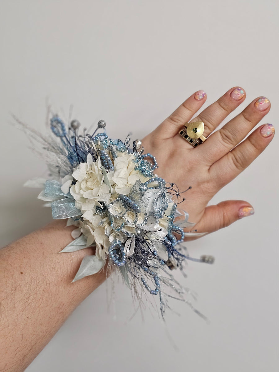 Handcrafted Fresh Floral Corsages - White & Green