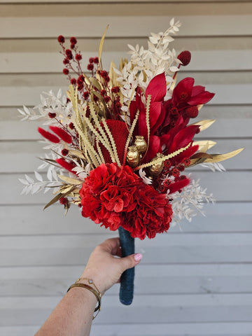 *Christmas Edition* Dry Posy - Red and Gold (VASE NOT INCLUDED)