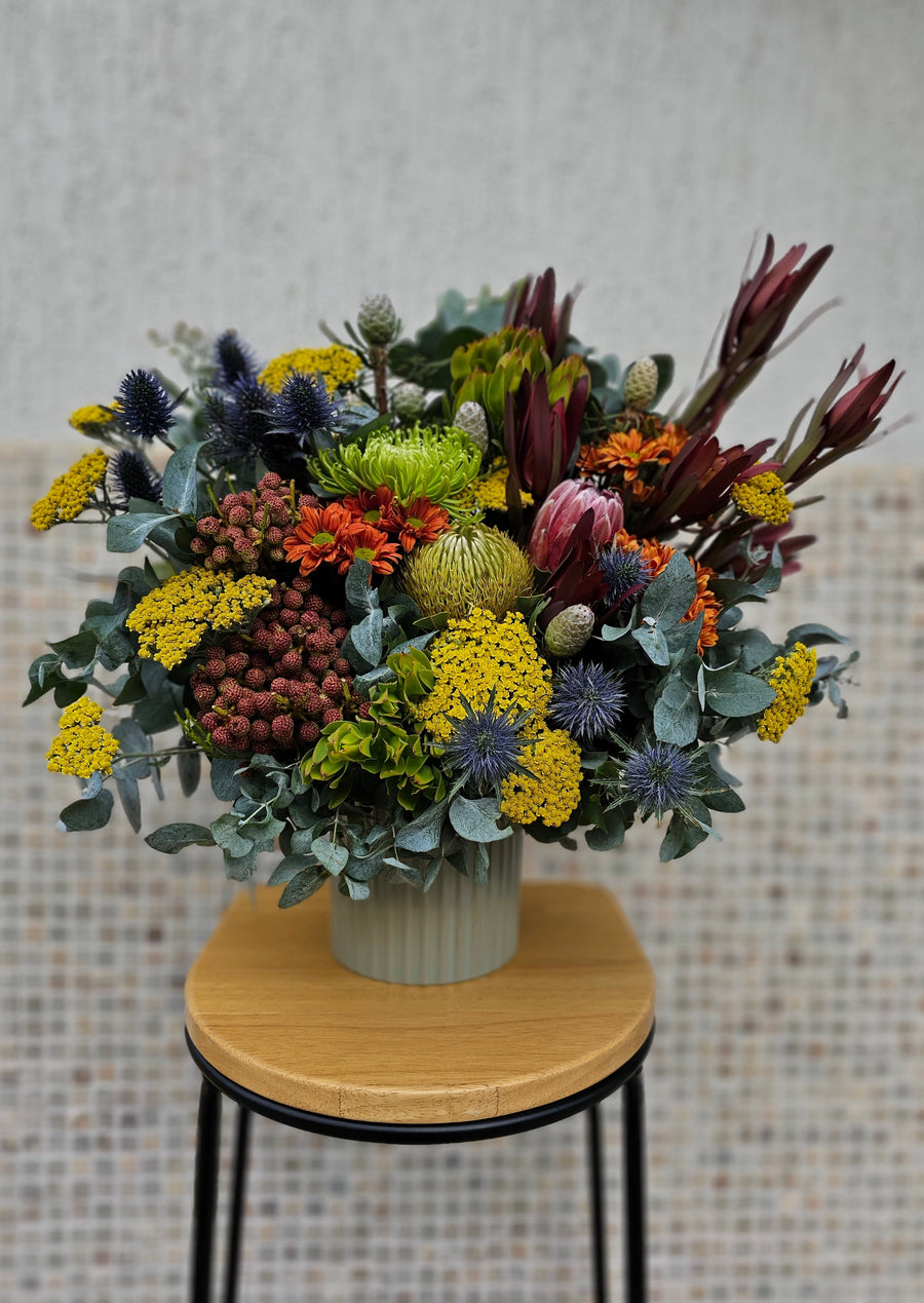 Seasonal Mixed Fresh Natives - set in Vase - FLORIST CHOICE