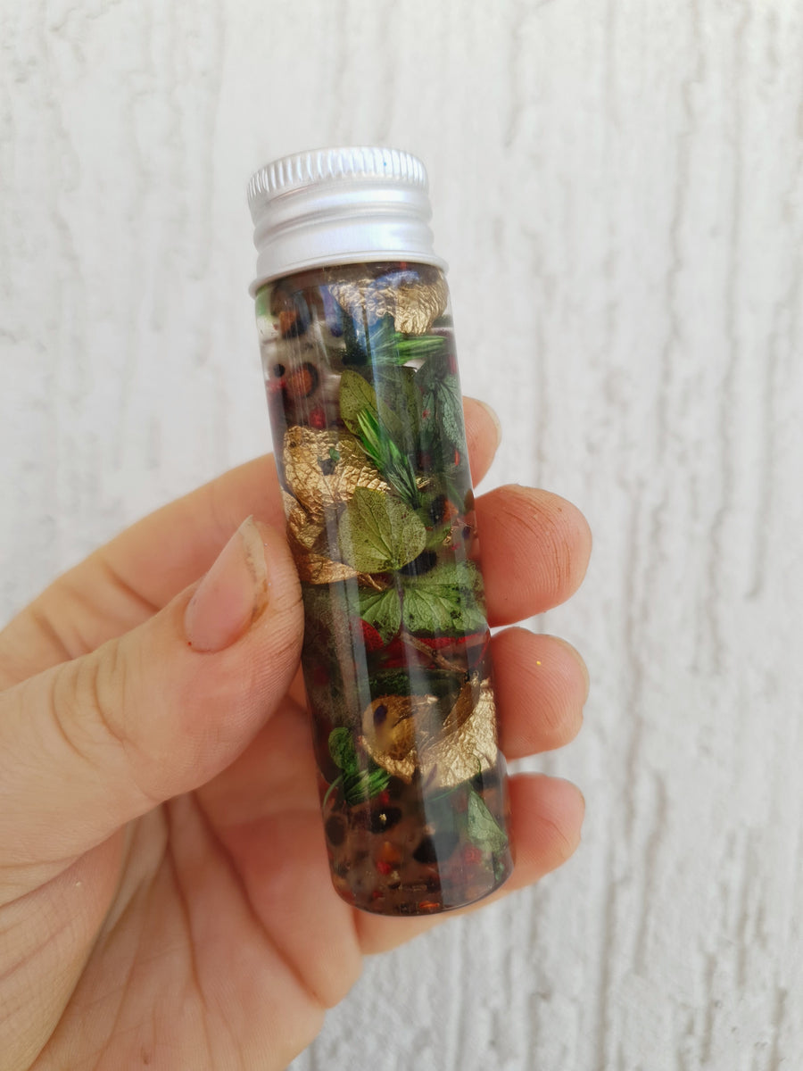 Floral Herbarium Bottle - CHRISTMAS FLORALS - 80mm
