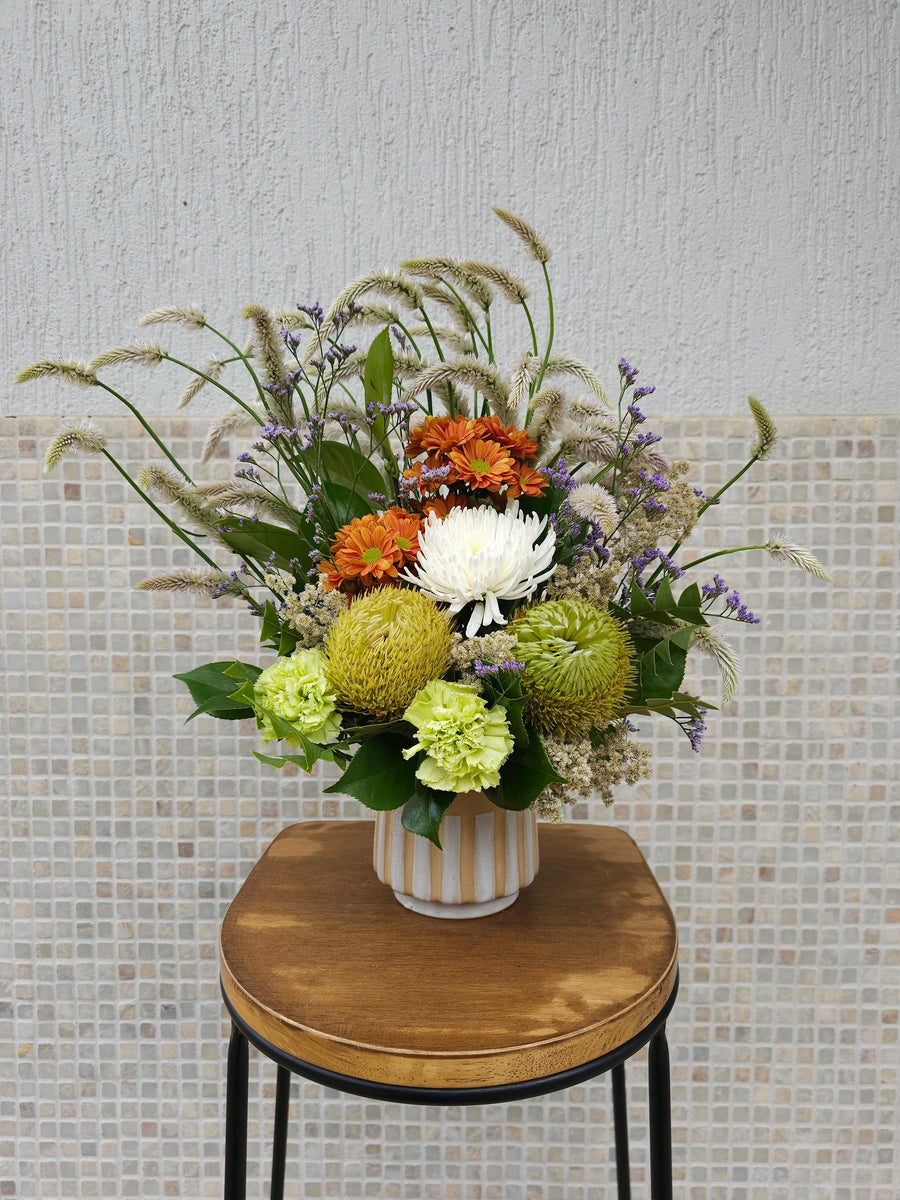 *Mothers Day* Seasonal Mixed Fresh Florals - set in Vase - MIXED COLOURS