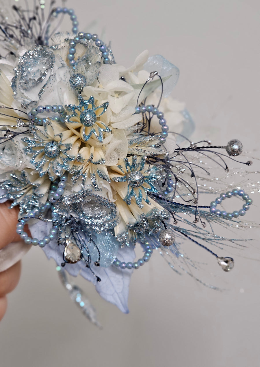 Handcrafted Fresh Floral Corsages - White & Green