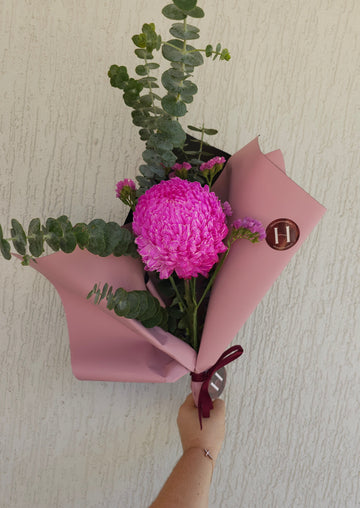 *International Womens Day*  - Single Fresh Pink Chrysanthymum Disbud - wrapped