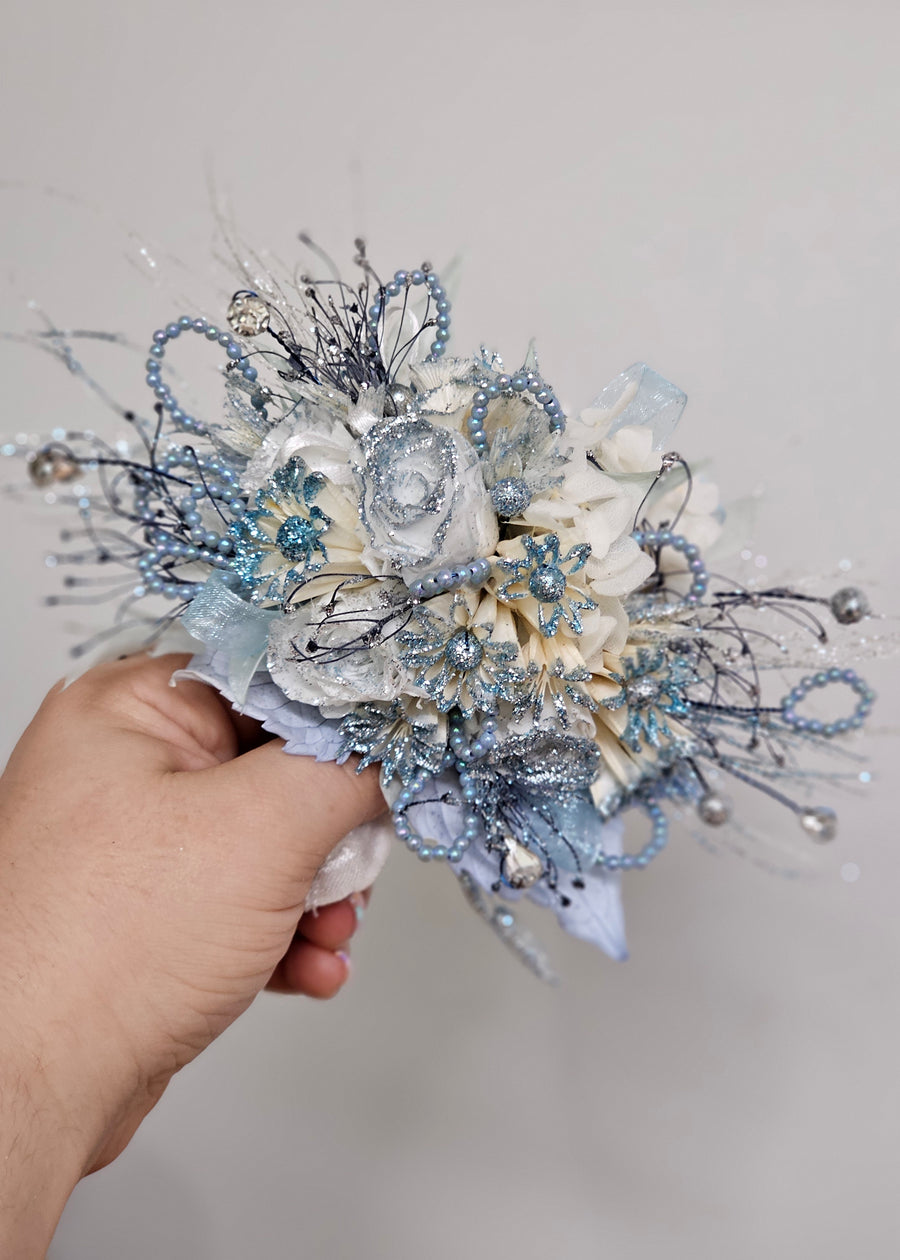 Handcrafted Fresh Floral Corsages - White & Green