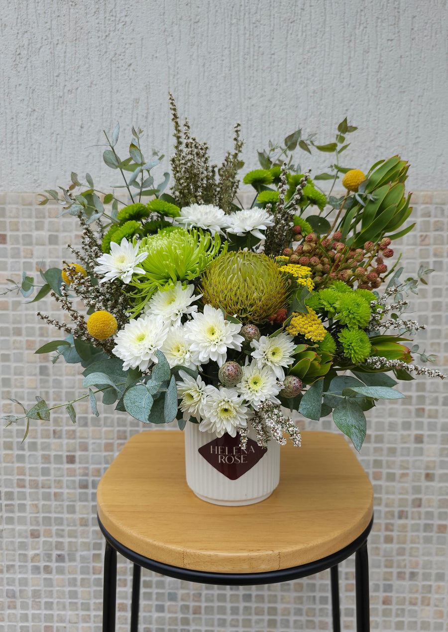 Seasonal Mixed Fresh Natives - set in Vase - FLORIST CHOICE