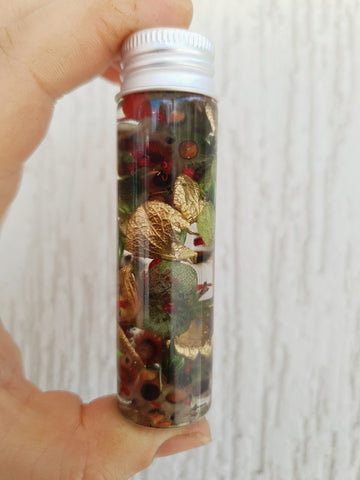 Floral Herbarium Bottle - CHRISTMAS FLORALS - 80mm
