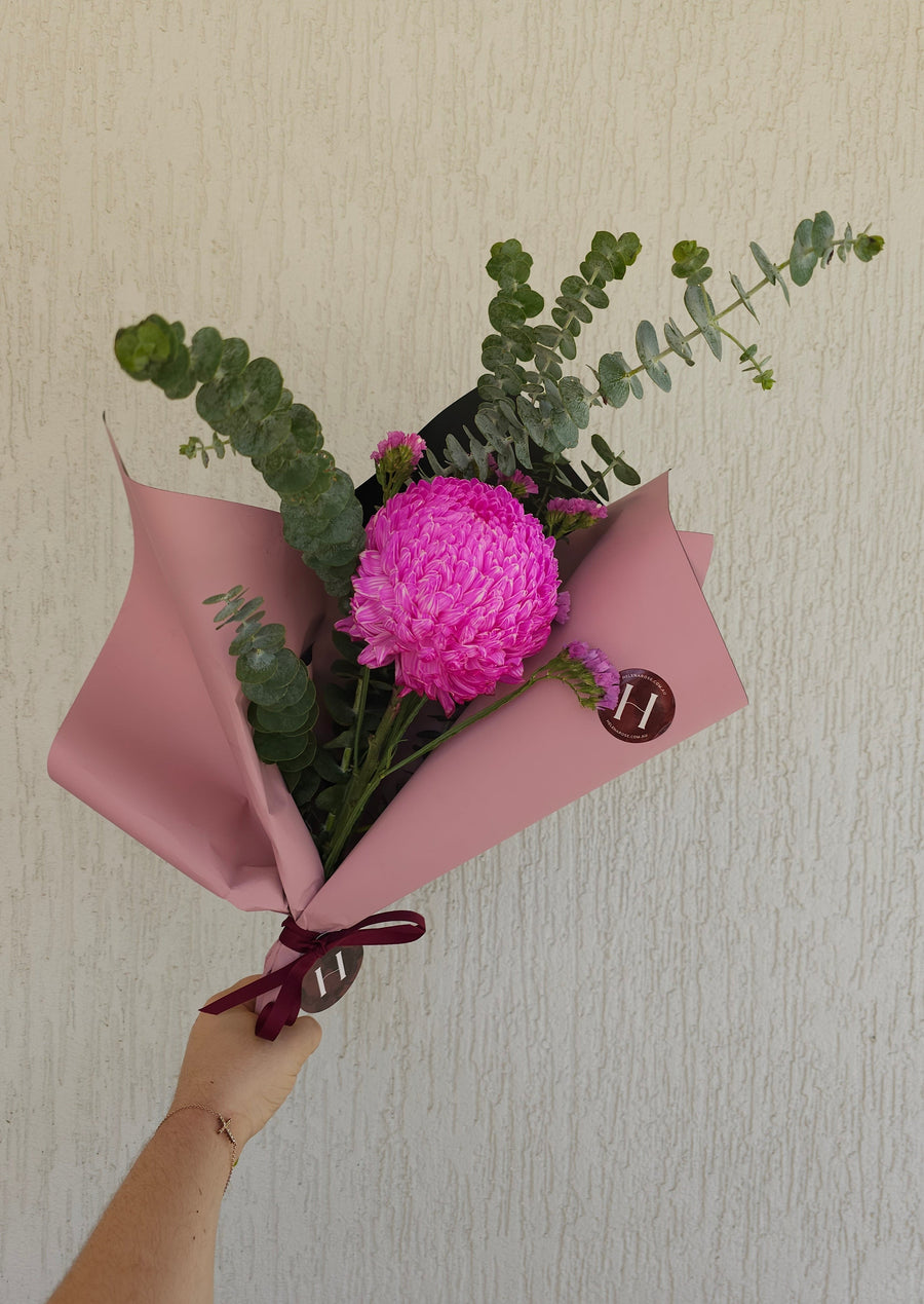 *International Womens Day*  - Single Fresh Pink Chrysanthymum Disbud - wrapped