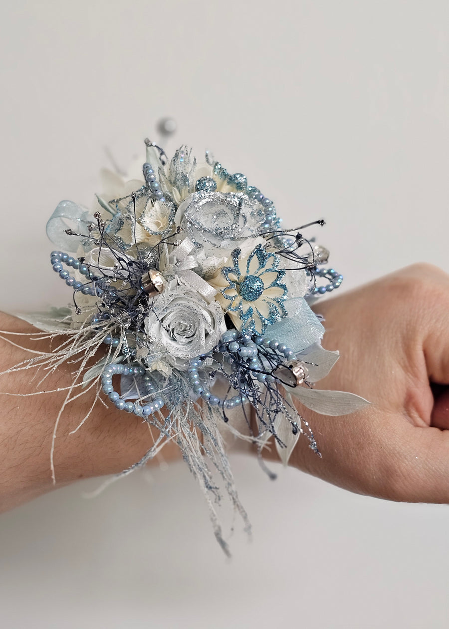 Handcrafted Fresh Floral Corsages - White & Green