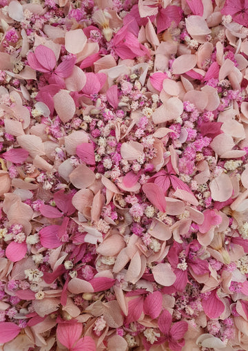 Mixed Flower Hydrangea Confetti - Barbie Pink
