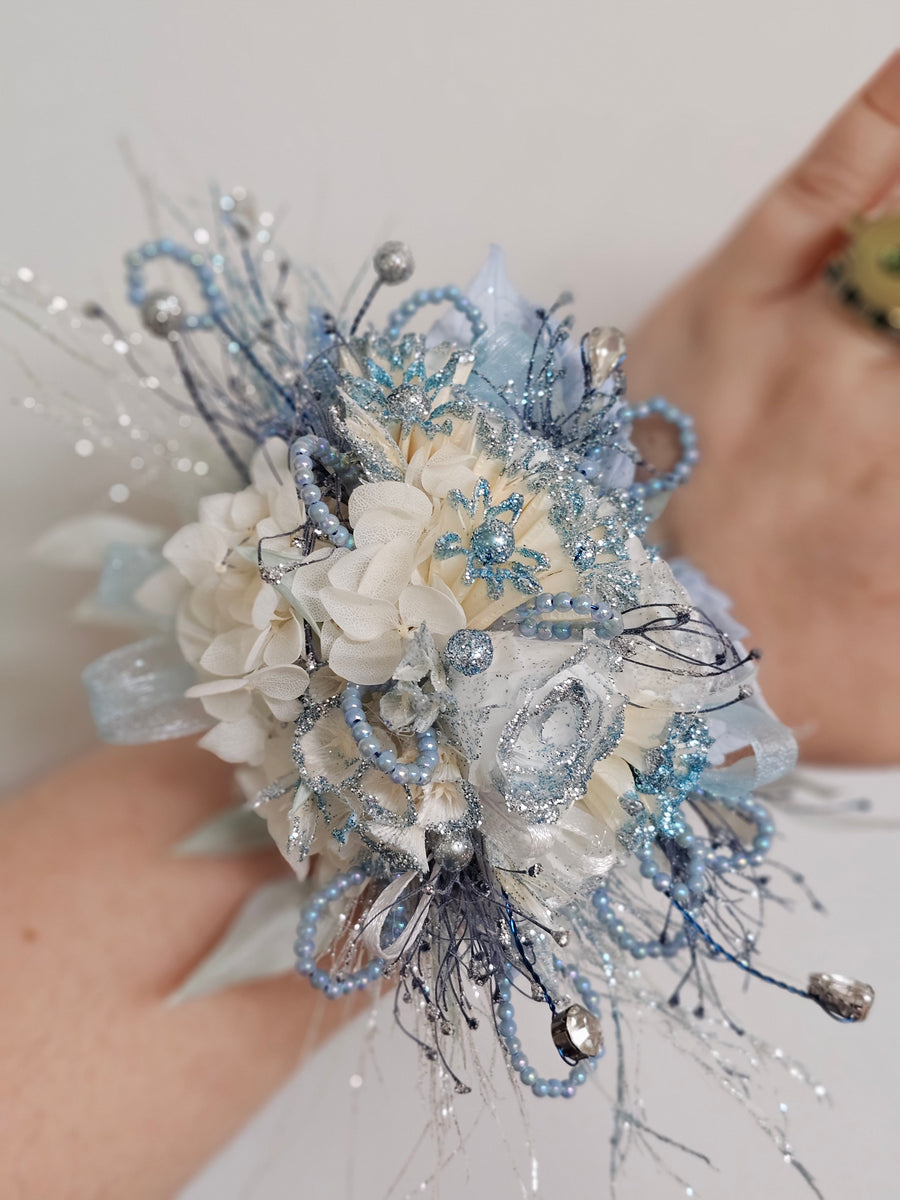 Handcrafted Fresh Floral Corsages - White & Green