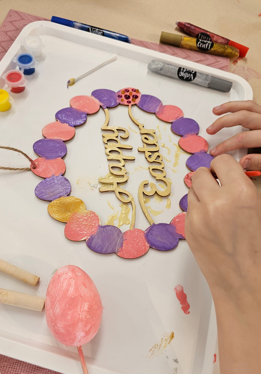 Kids Paint Your Own Easter Plywood Wreath Workshop - Friday 29th March