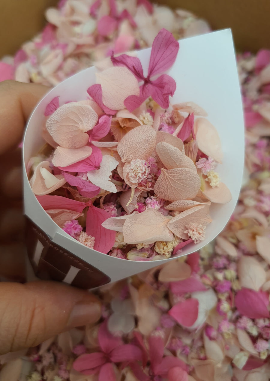 Mixed Flower Hydrangea Confetti - Barbie Pink