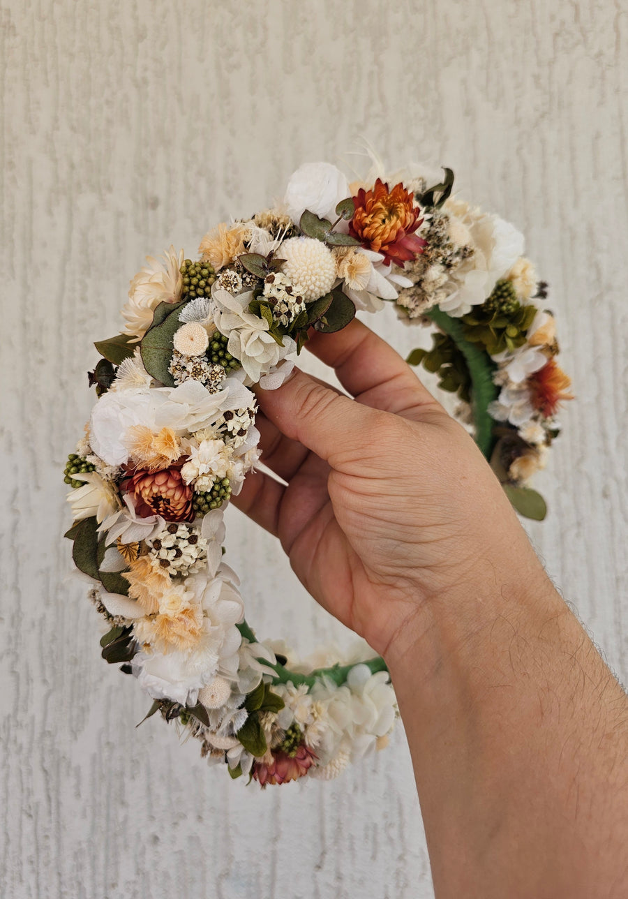 Flower Crown - Garden Wedding - Dry florals