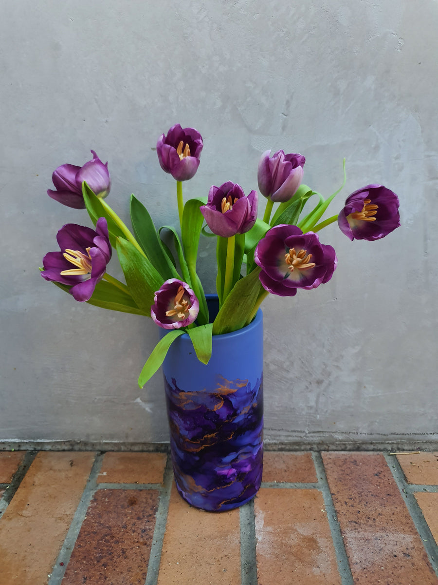 Fresh Tulip bundles - Wrapped - Purple
