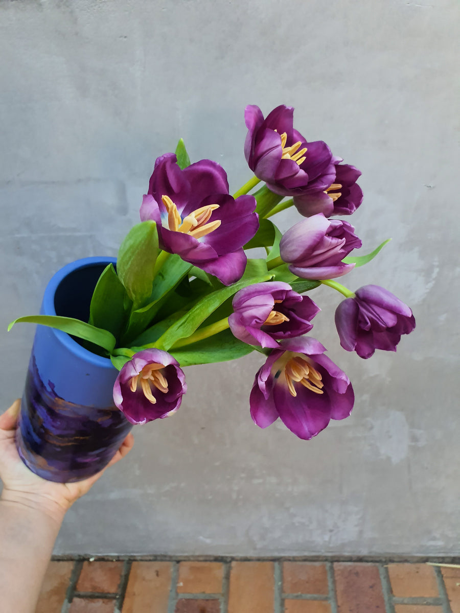 Fresh Tulip bundles - Wrapped - Purple