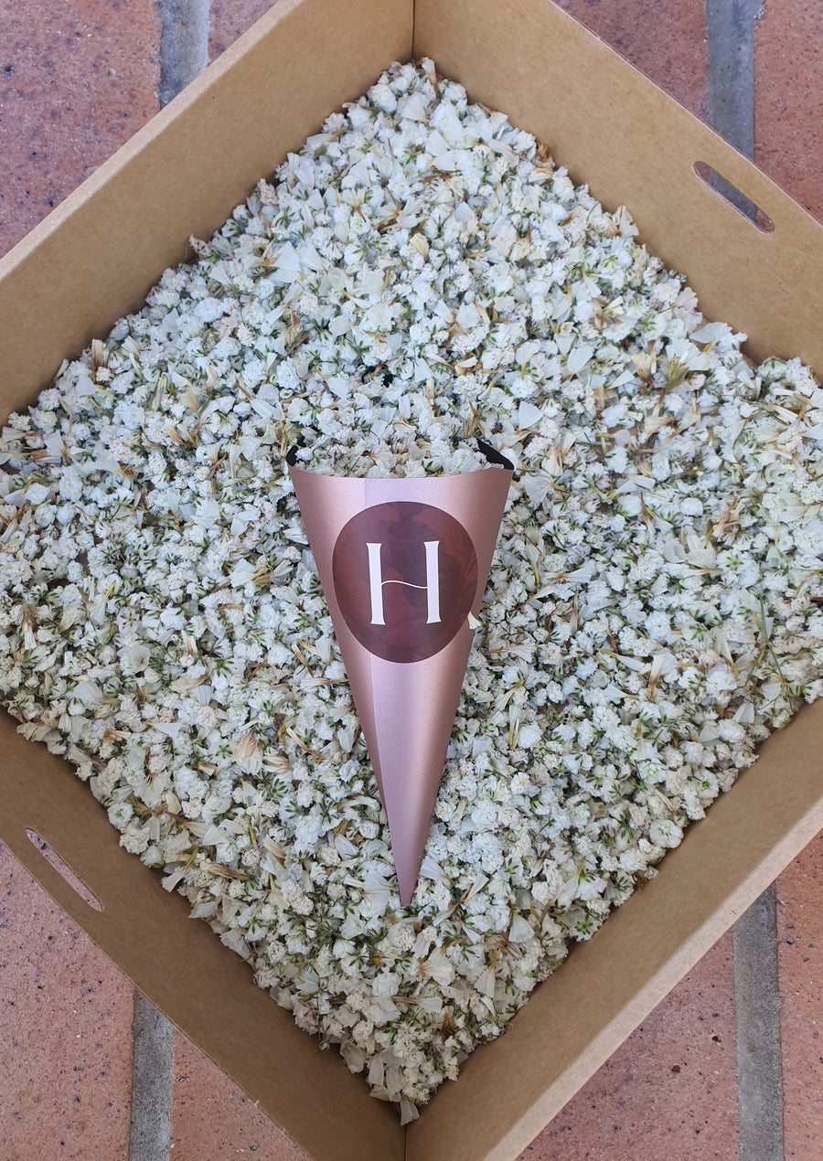 Dry Statice + Baby's Breath Confetti - White
