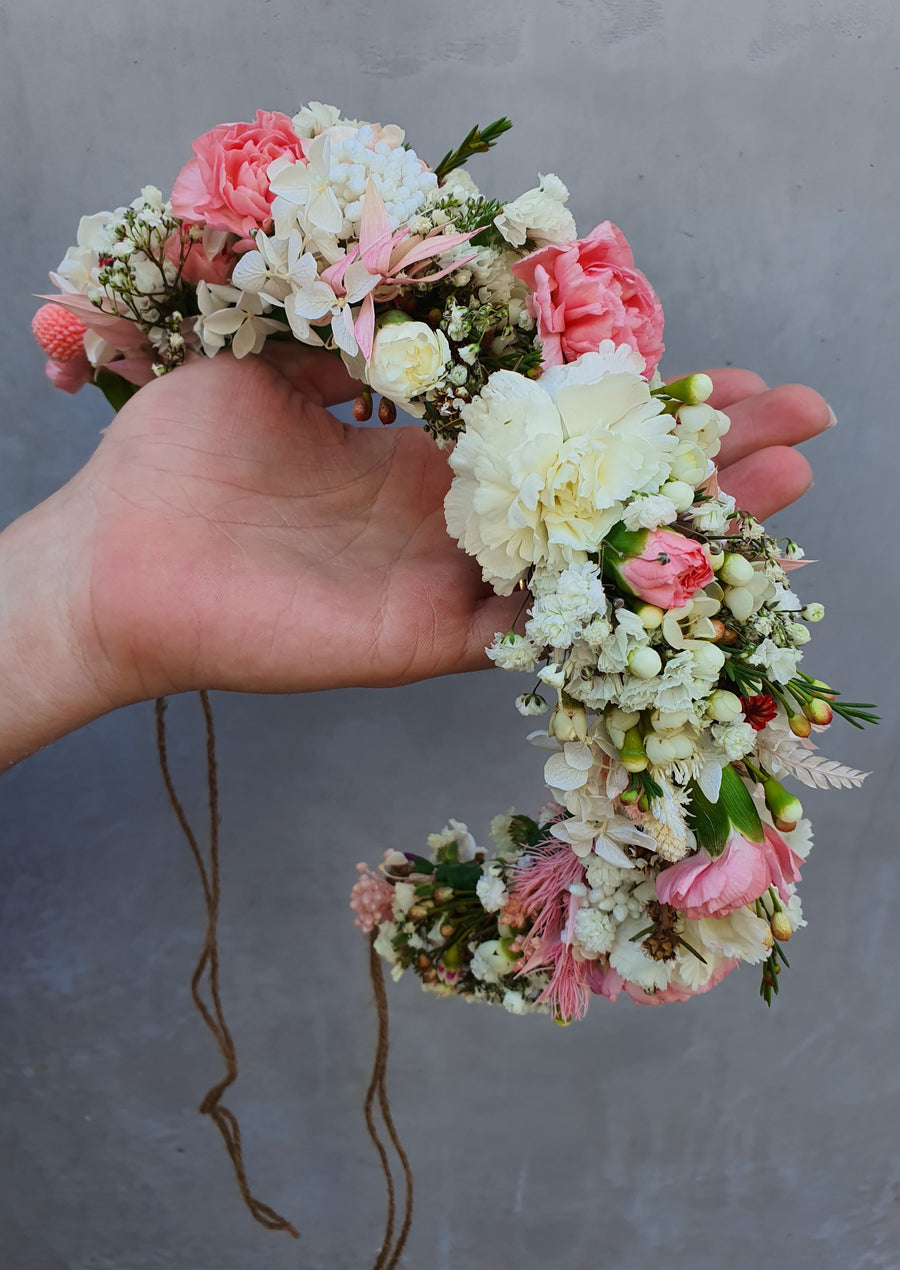 Crown made of shop flowers