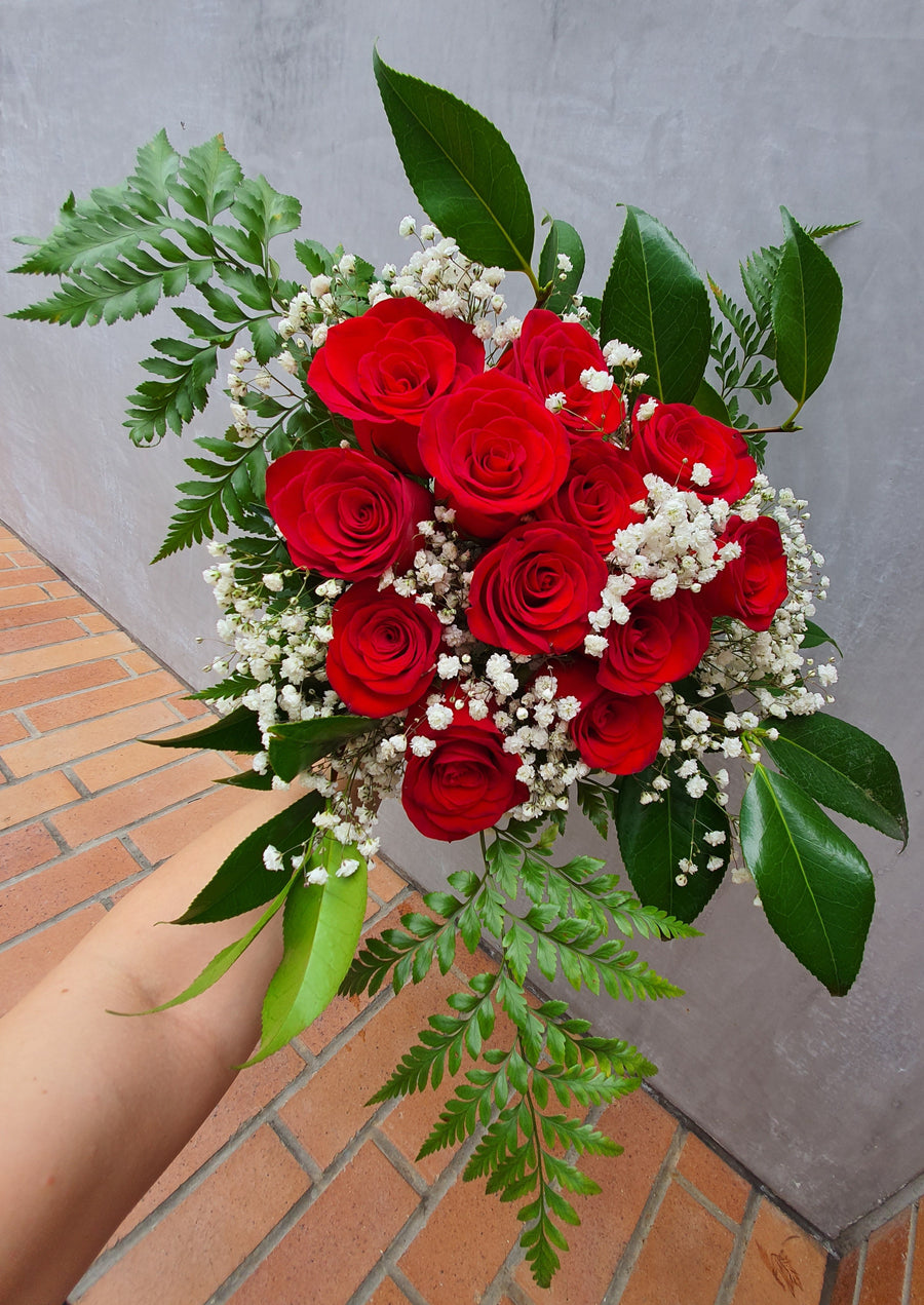 Half Dozen Roses - Wrapped with Foliage
