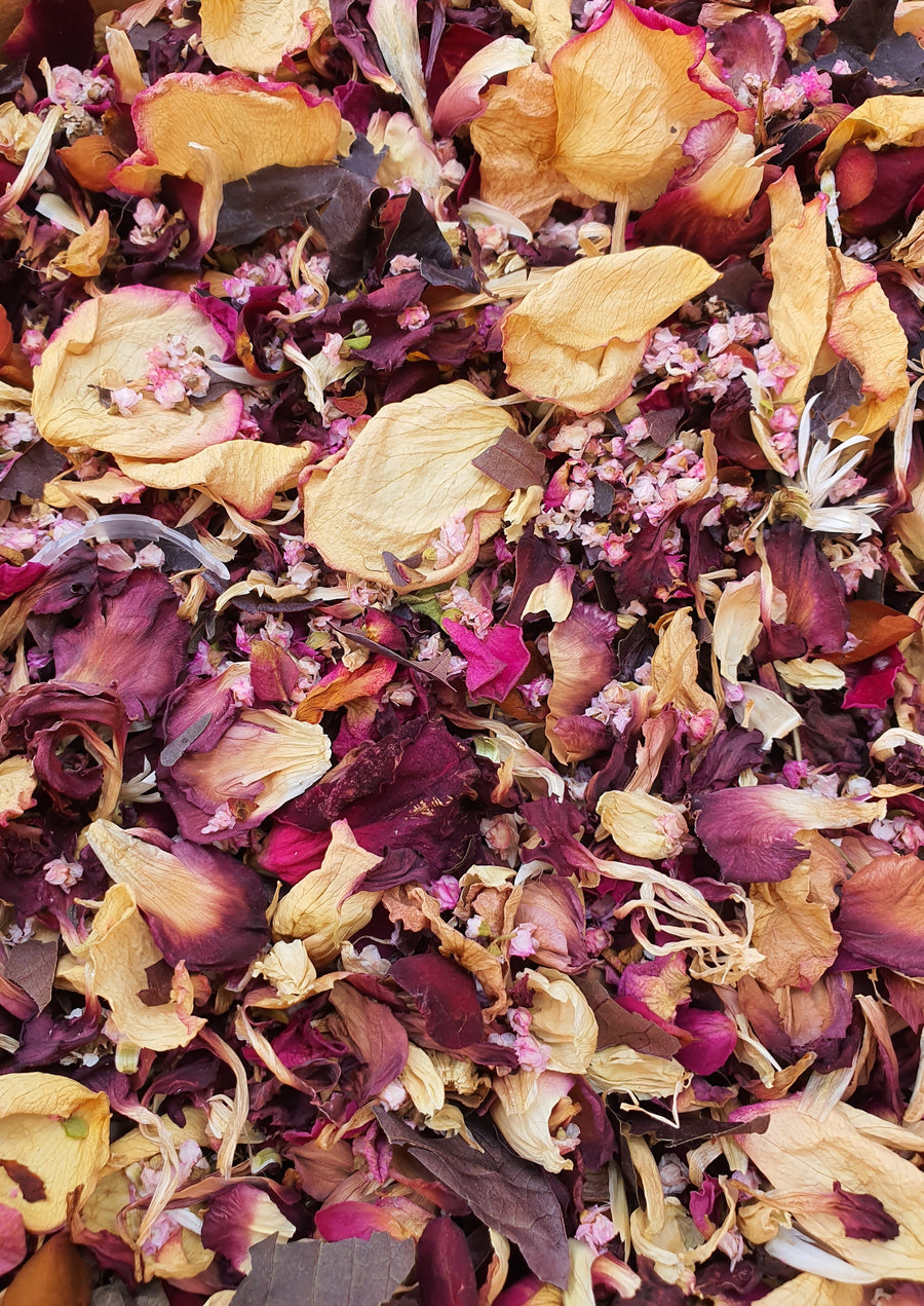 Dry Mixed Flower Confetti - Burgandy Tones
