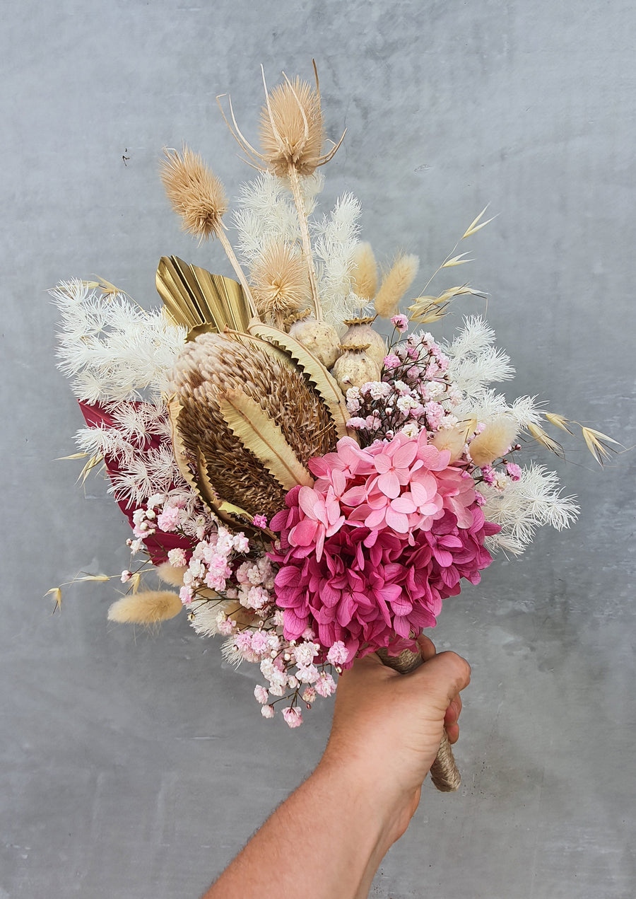 Dry Posy - Pink and White