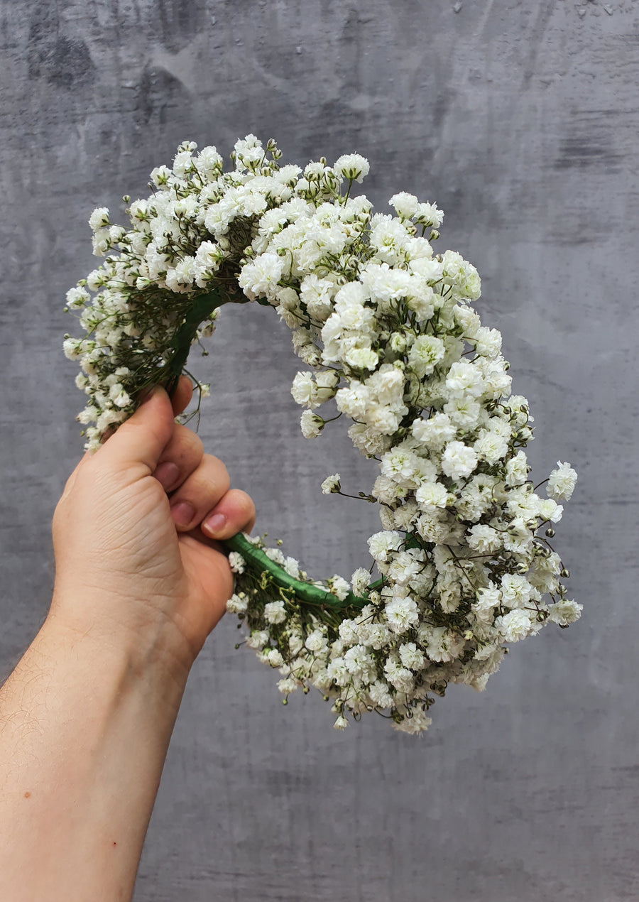 Babys Breath Flower Crown - Fresh