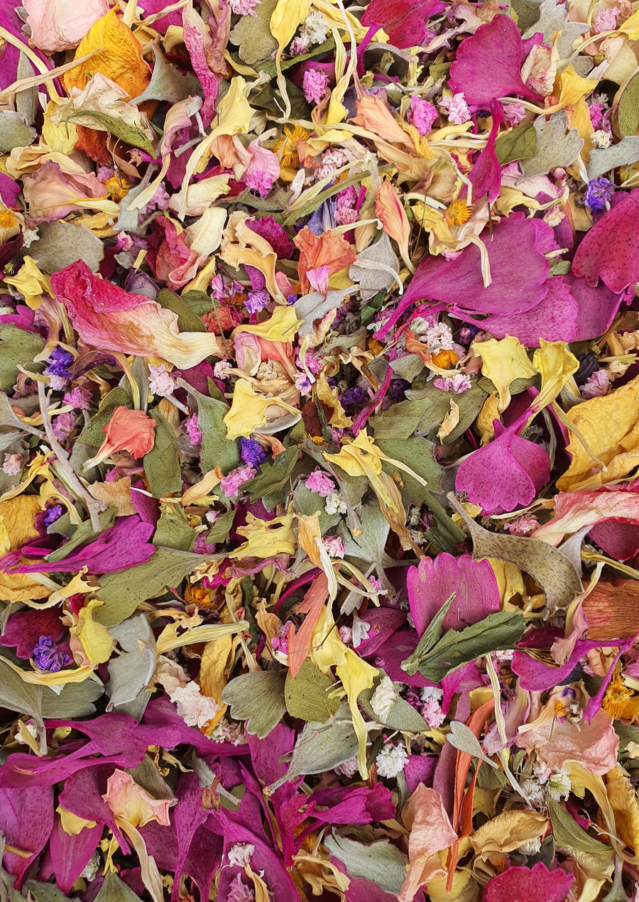 Dry Mixed Flower Confetti - Pink and Yellow Tones