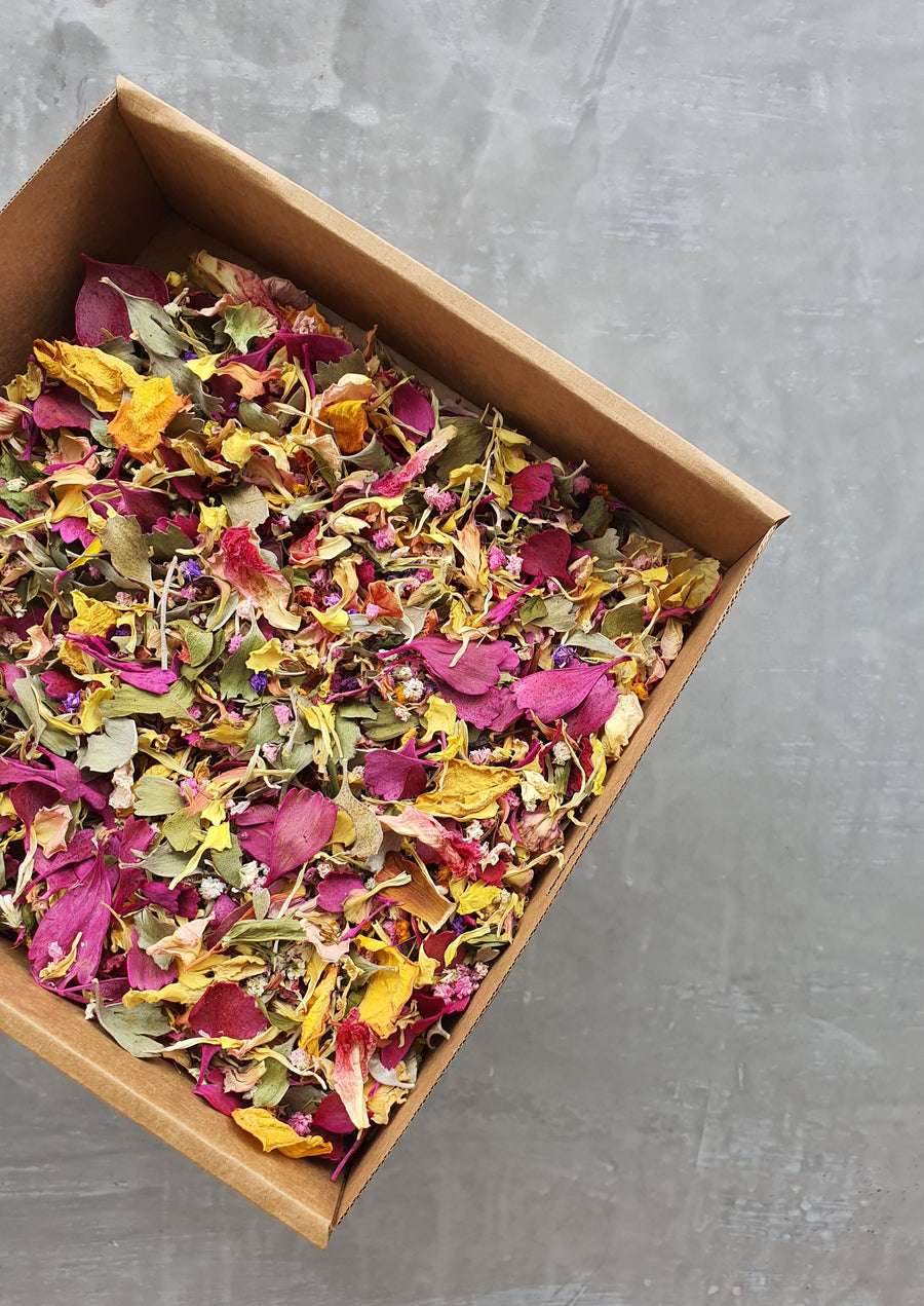 Dry Mixed Flower Confetti - Pink and Yellow Tones