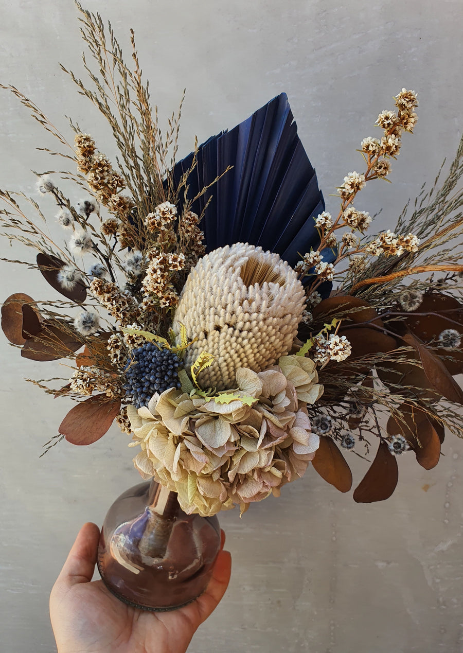 Dry Posy - Brown and Navy Tones