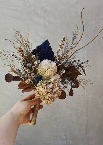 Dry Posy - Brown and Navy Tones