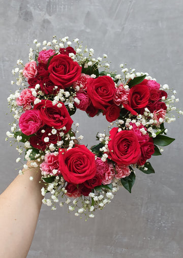 Heart Wreath - Fresh Seasonal Florals - Medium Size